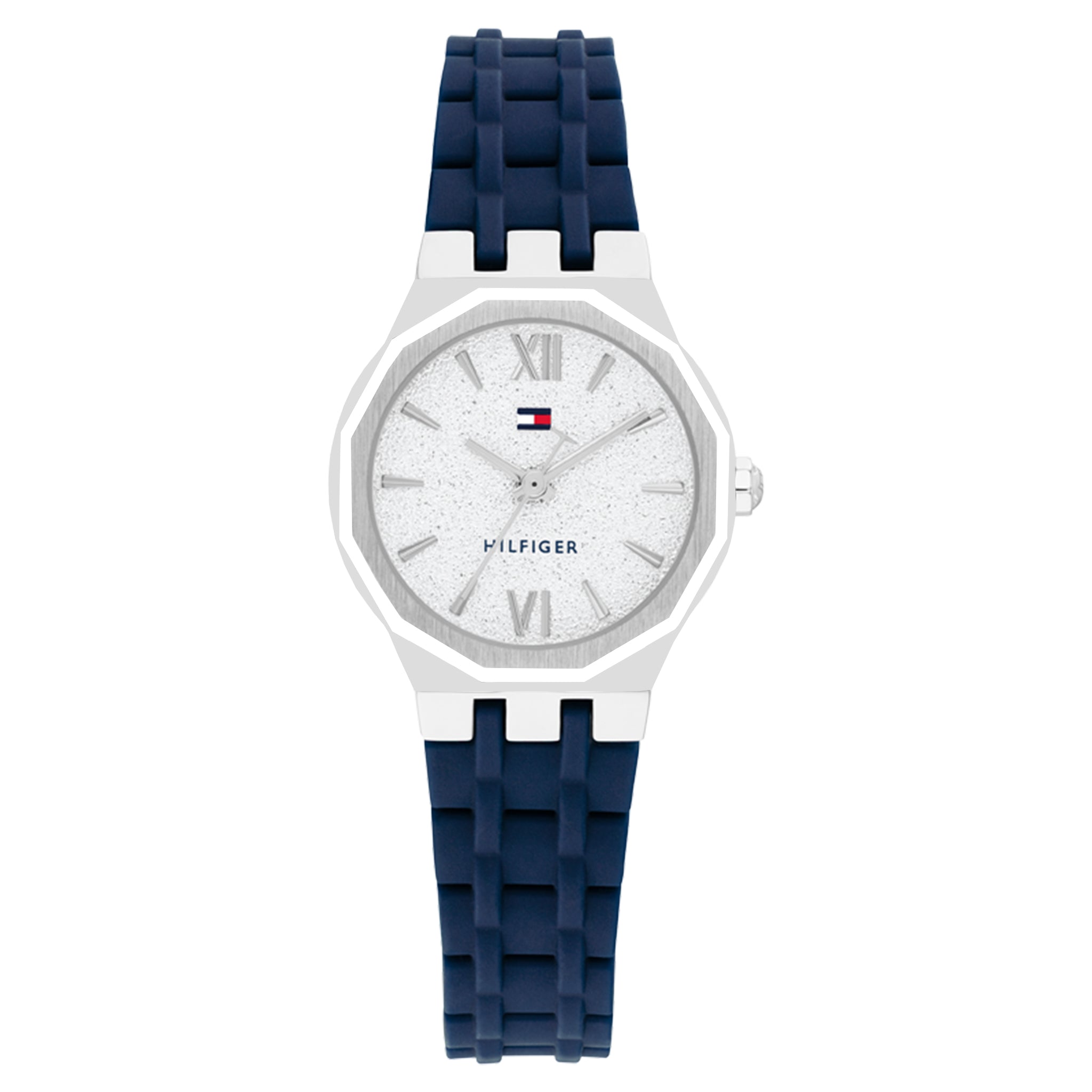 Tommy Hilfiger Navy Silicone Silver Dial Women's Watch - 1782885