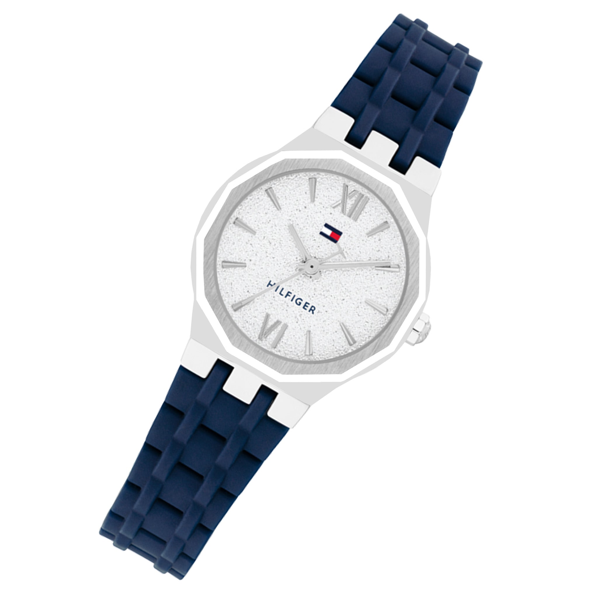 Tommy Hilfiger Navy Silicone Silver Dial Women's Watch - 1782885