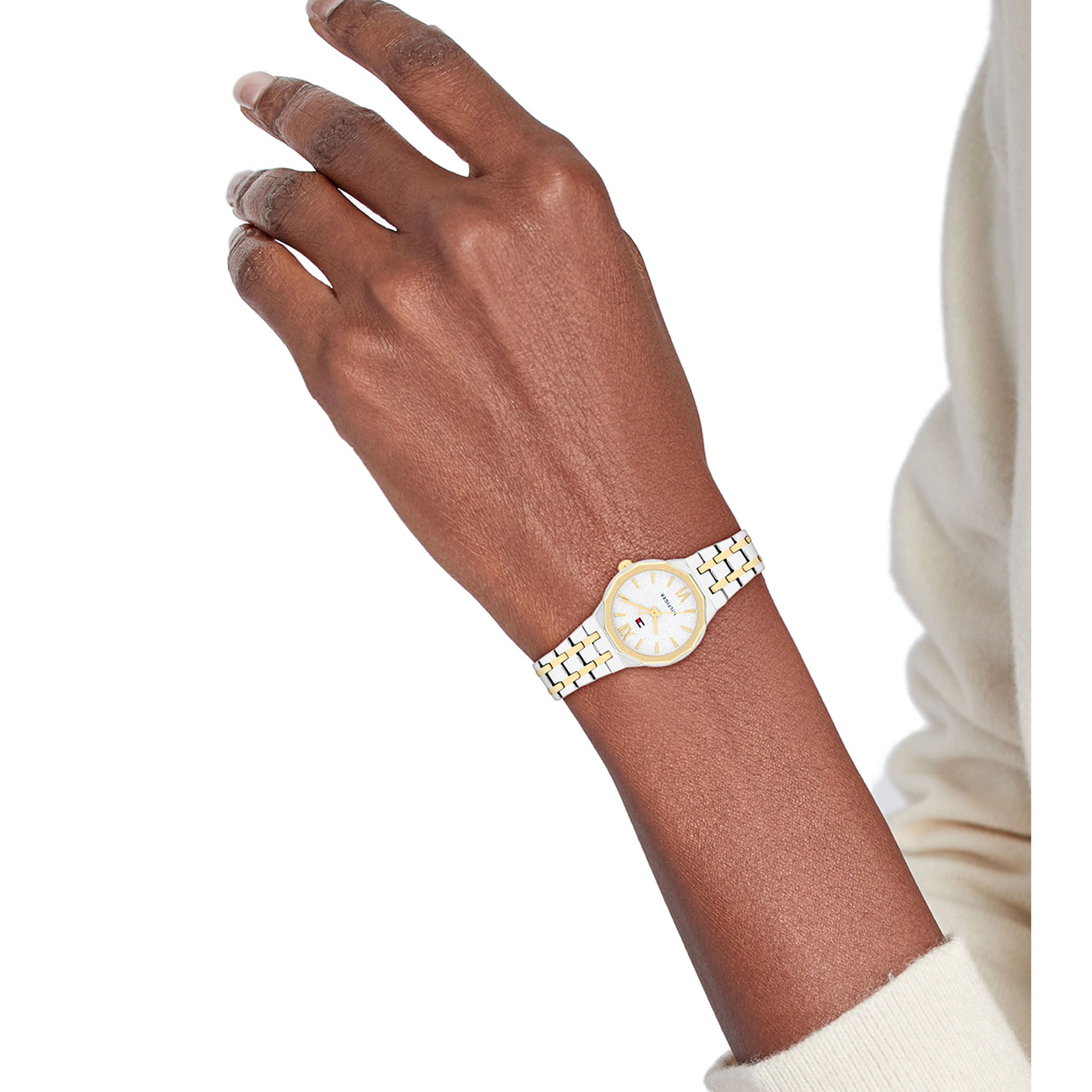 Tommy Hilfiger Two-Tone Steel Silver Dial Women's Watch - 1782888