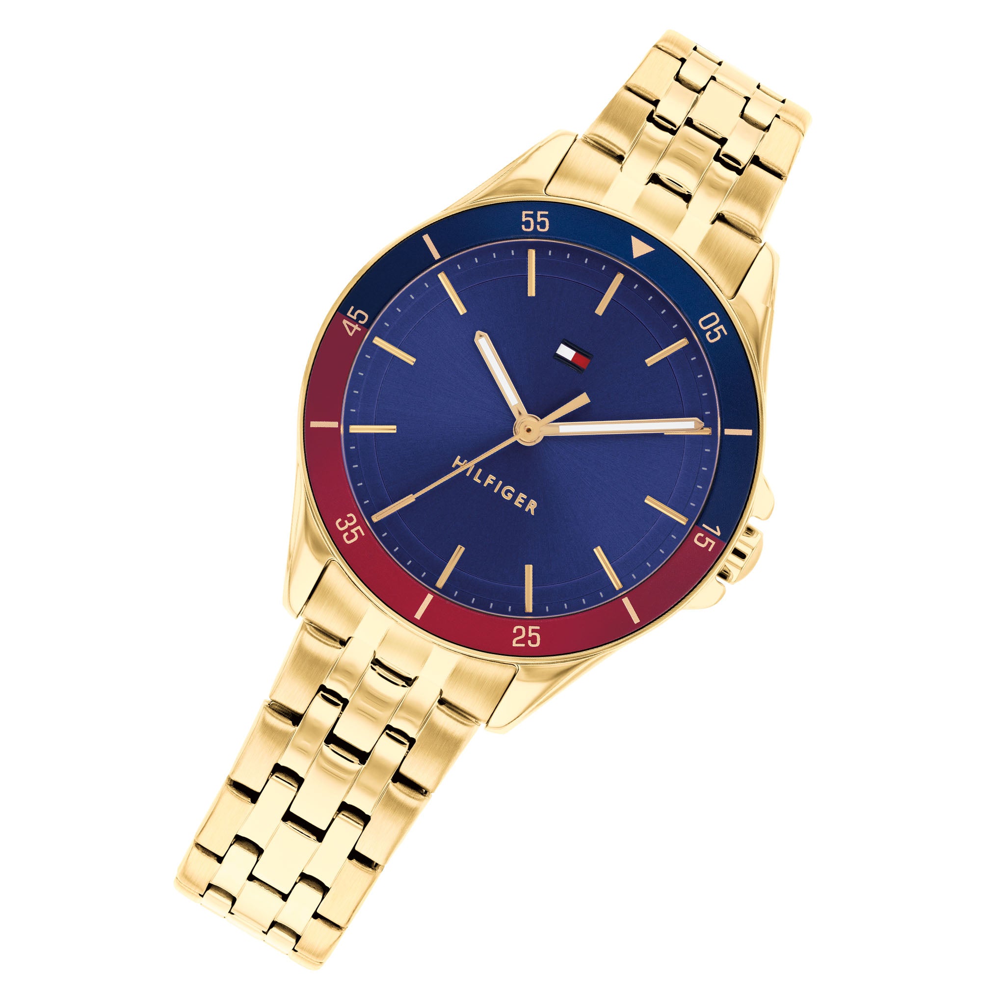 Tommy Hilfiger Gold Steel Blue Dial Women's Watch - 1782891