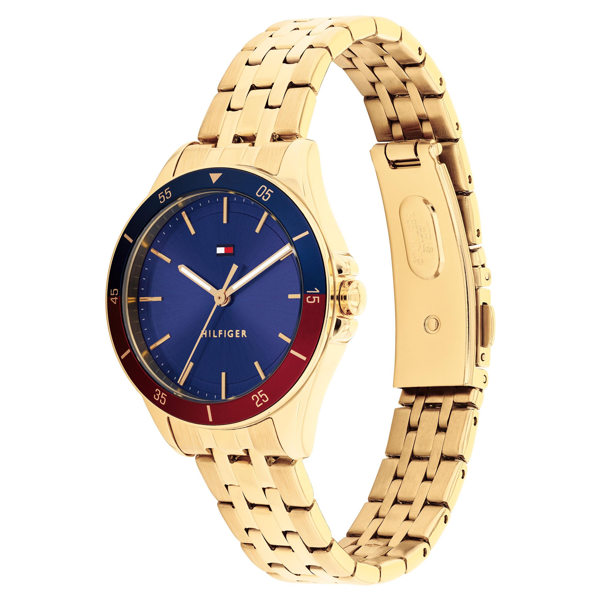 Tommy Hilfiger Gold Steel Blue Dial Women's Watch - 1782891