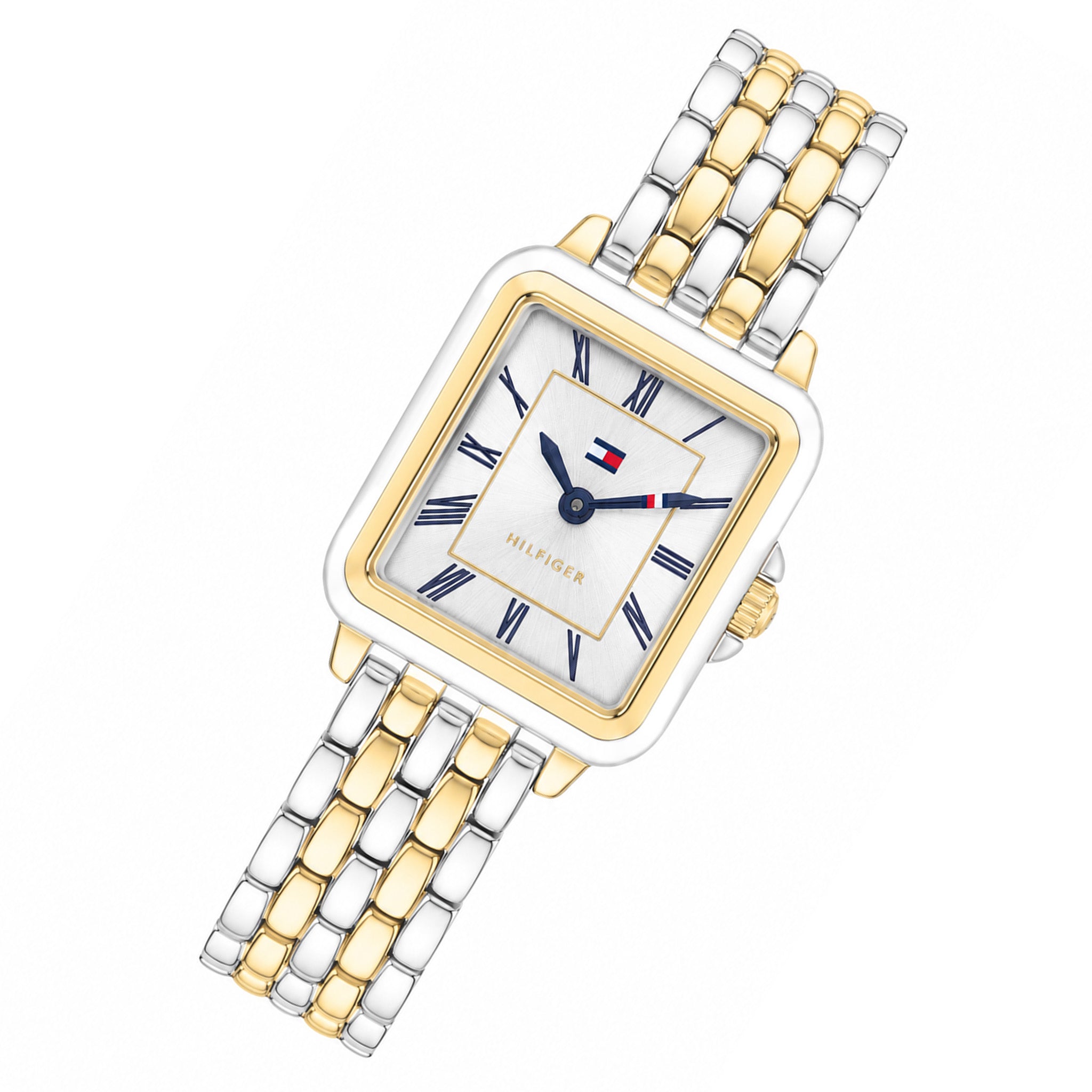 Tommy Hilfiger Two-Tone Steel Silver White Dial Women's Watch - 1782915