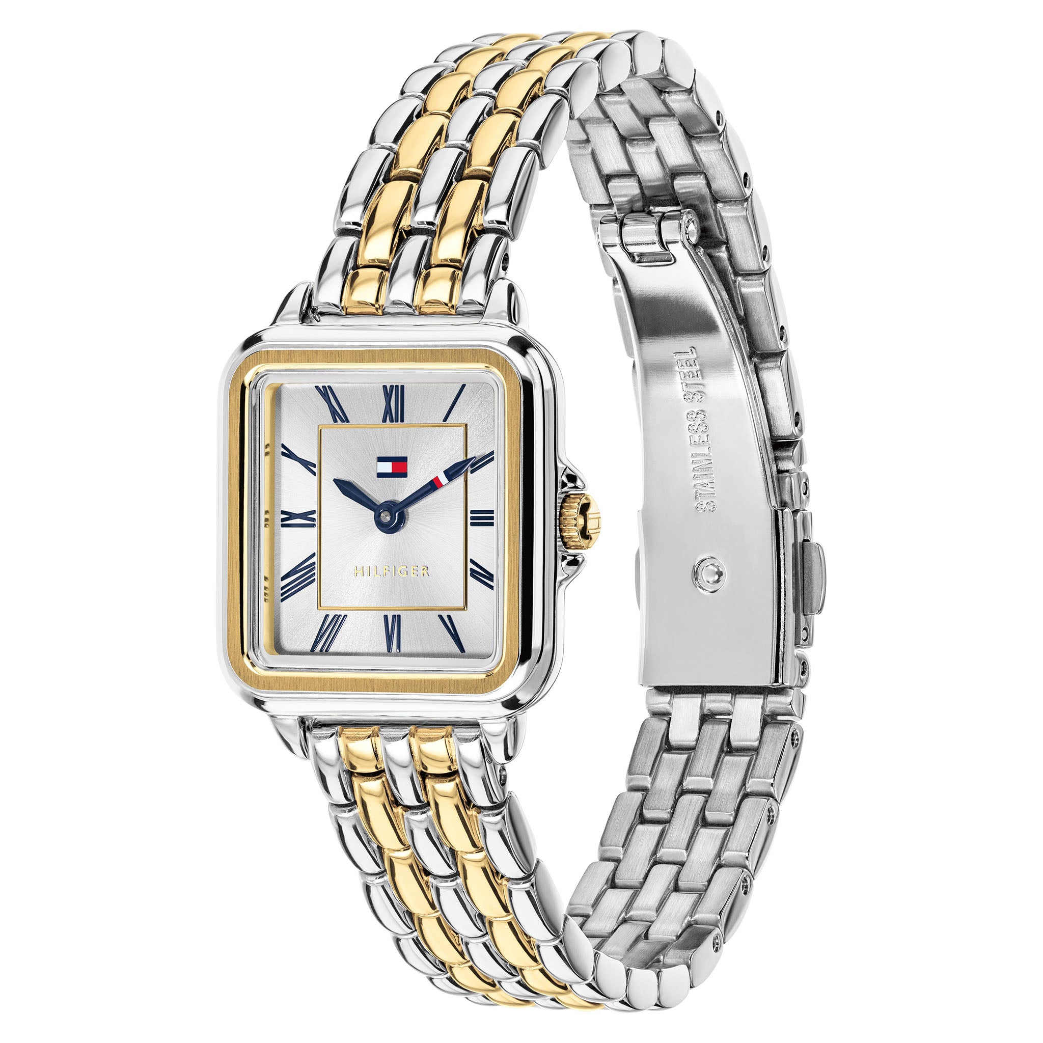 Tommy Hilfiger Two-Tone Steel Silver White Dial Women's Watch - 1782915