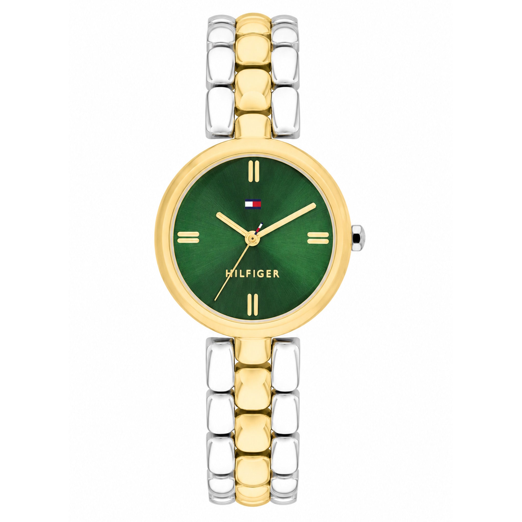 Tommy Hilfiger Two-Tone Steel Emerald Green Dial Women's Watch - 1782927