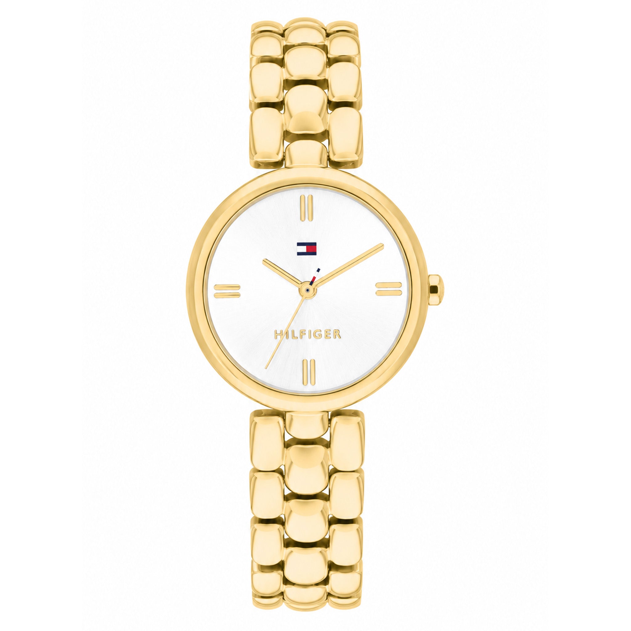Tommy Hilfiger Gold Steel White Dial Women's Watch - 1782928