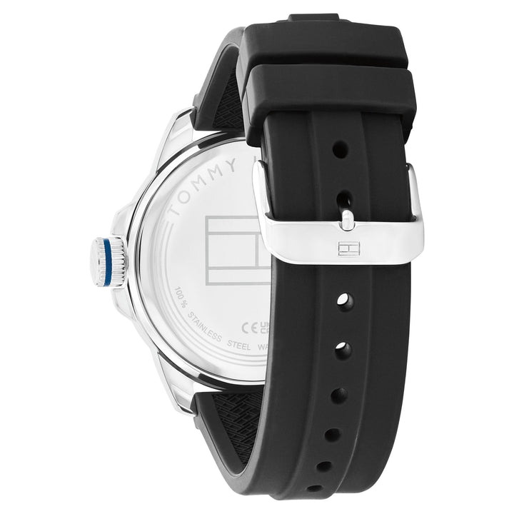 Tommy Hilfiger Silicone Black Dial Men's Watch - 1791072