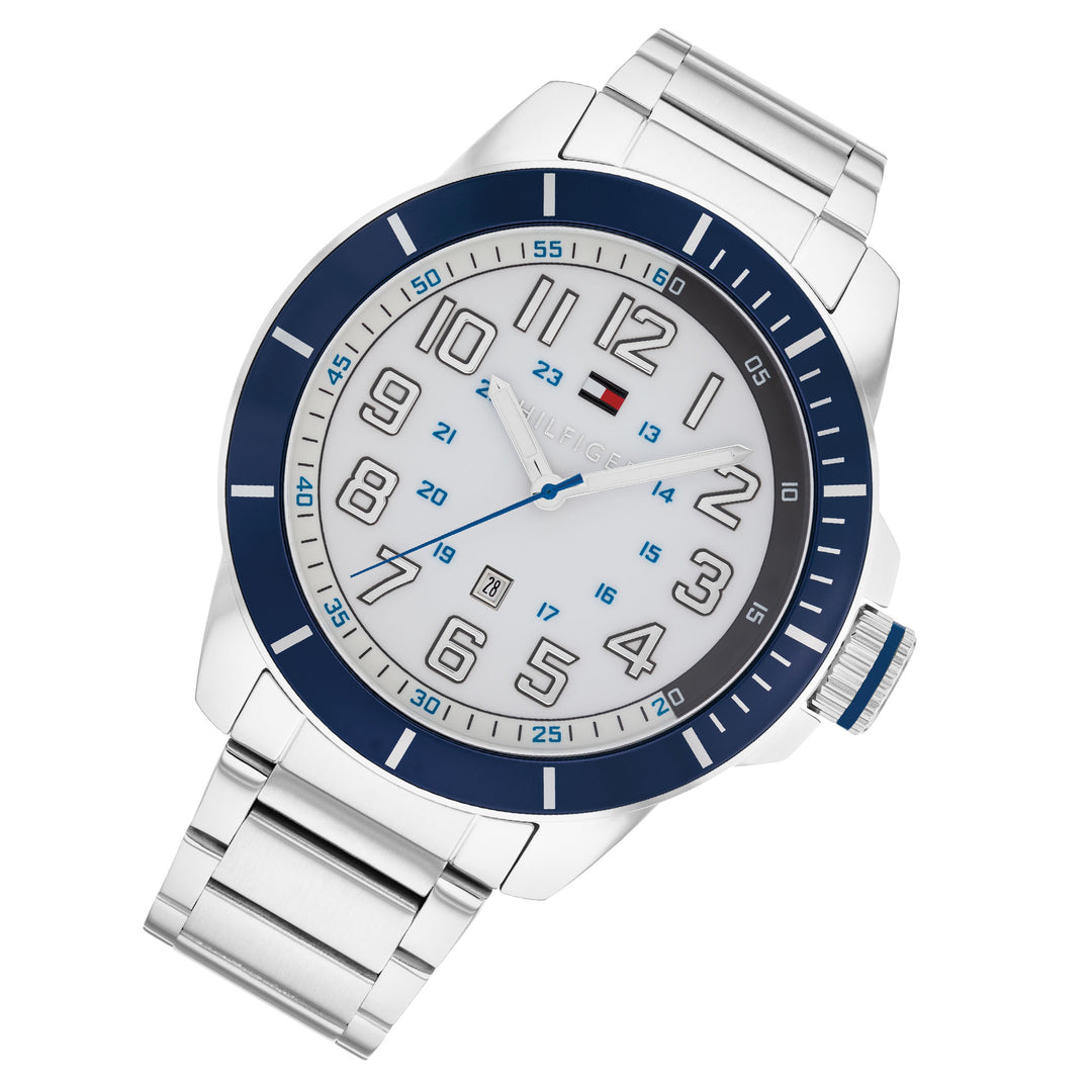 Tommy Hilfiger Stainless Steel White Dial Men's Watch - 1791073