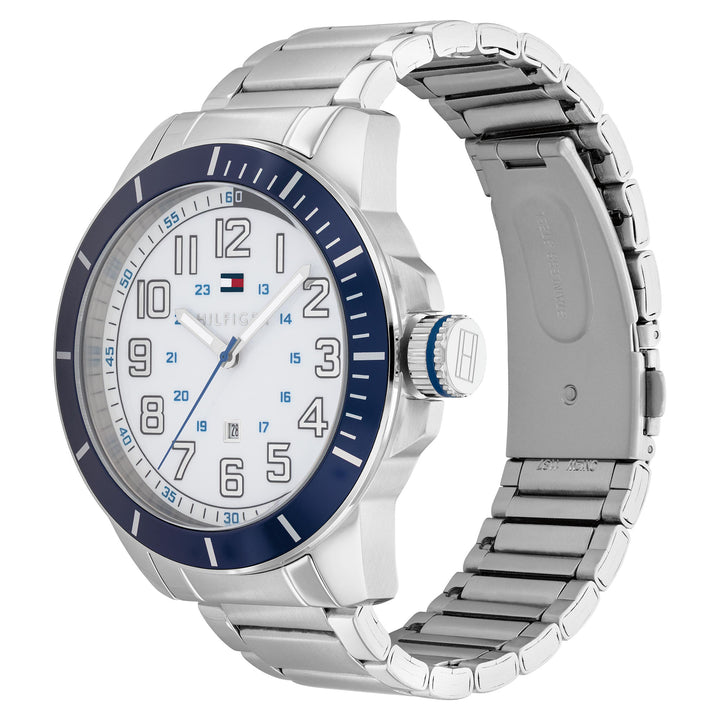 Tommy Hilfiger Stainless Steel White Dial Men's Watch - 1791073