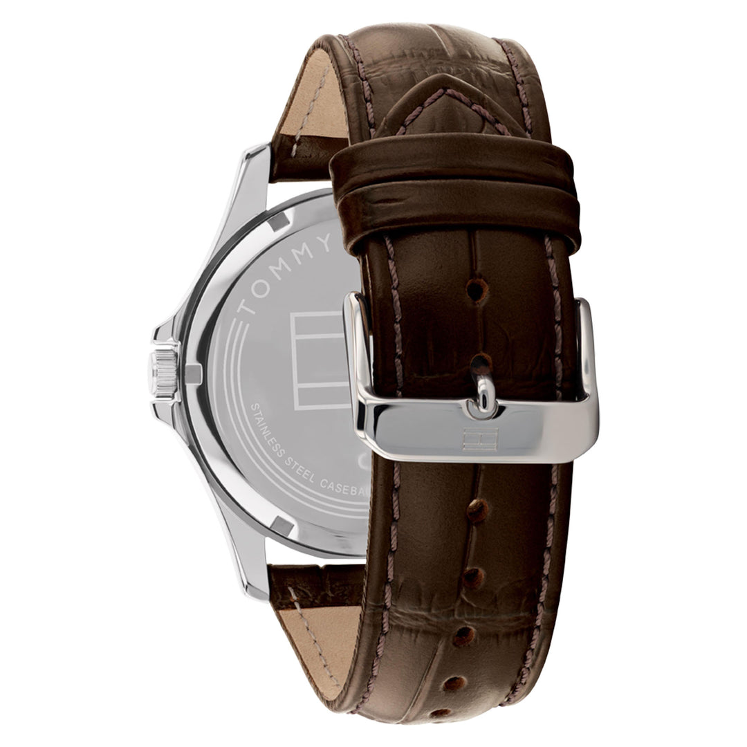 Tommy Hilfiger Brown Leather White Dial Men's Watch - 1791377