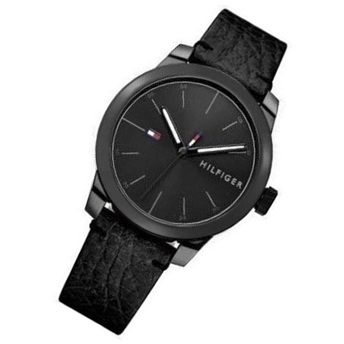 Tommy Hilfiger Leather Black Dial Men's Black Watch - 1791384