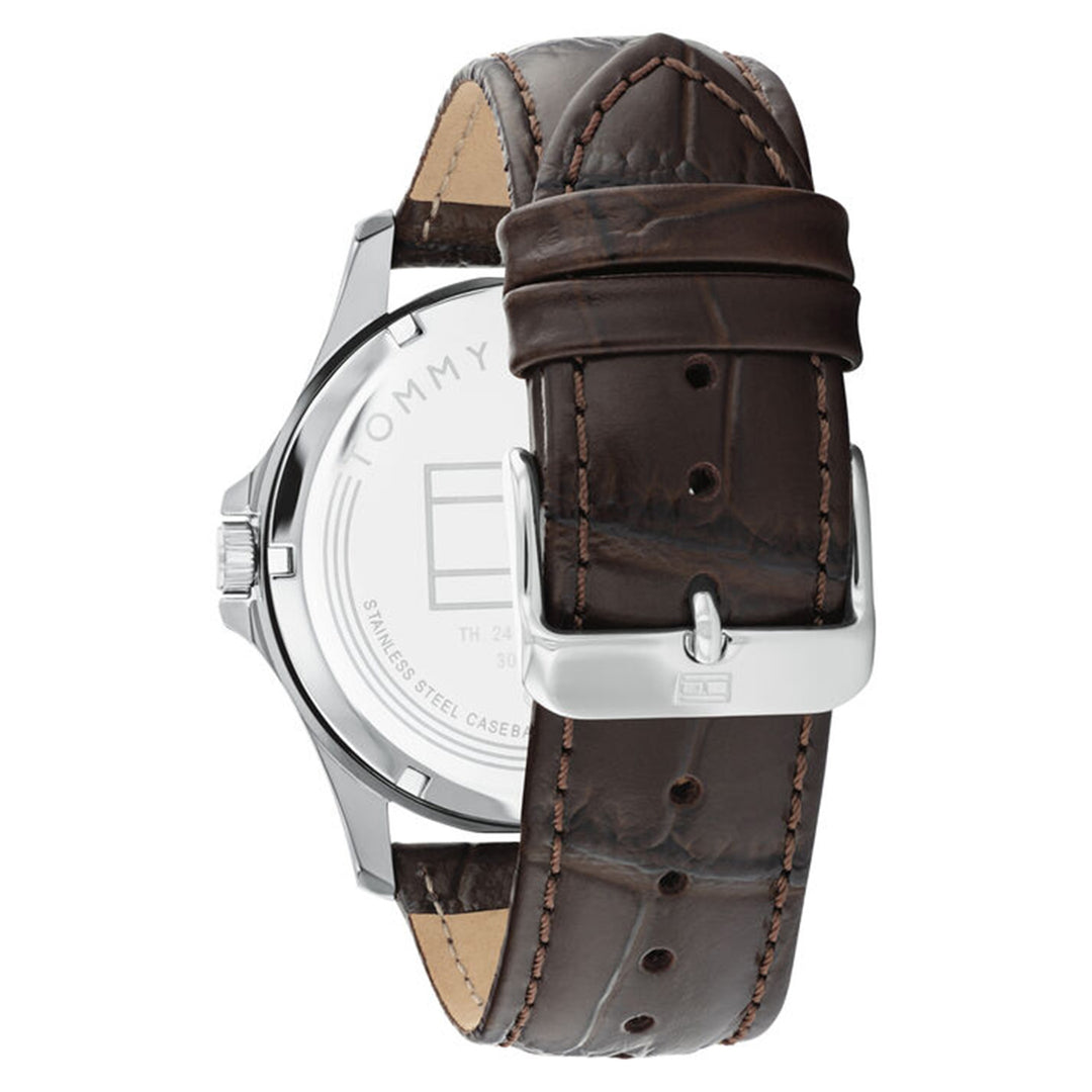 Tommy Hilfiger Brown Leather Navy Dial Men's Watch - 1791449