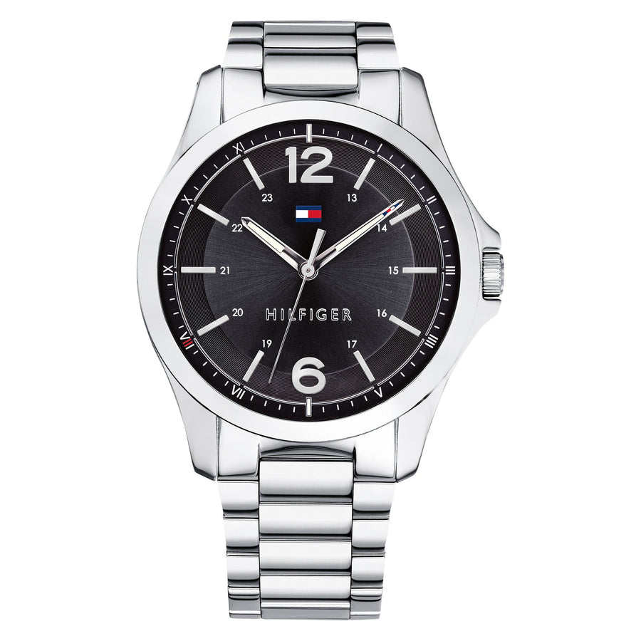 Tommy Hilfiger Stainless Steel Black Dial Men's Watch - 1791460