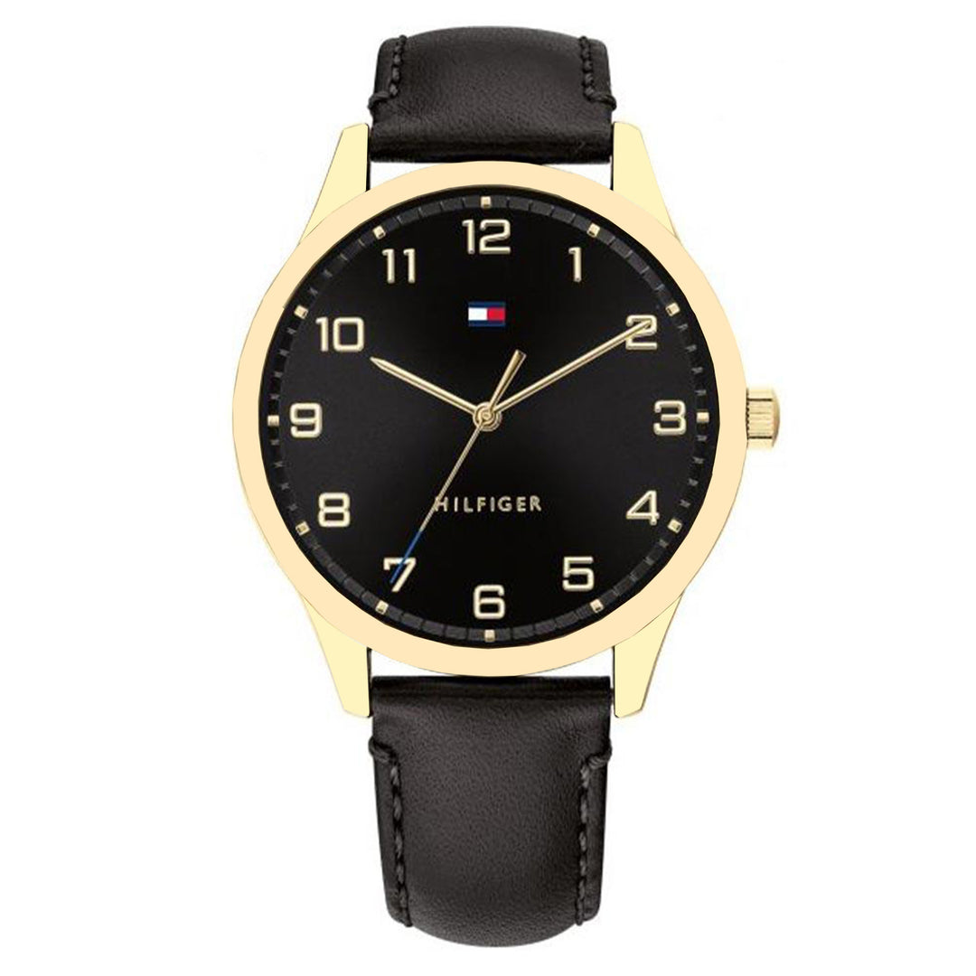 Tommy Hilfiger Black Leather Men's Watch - 1791660