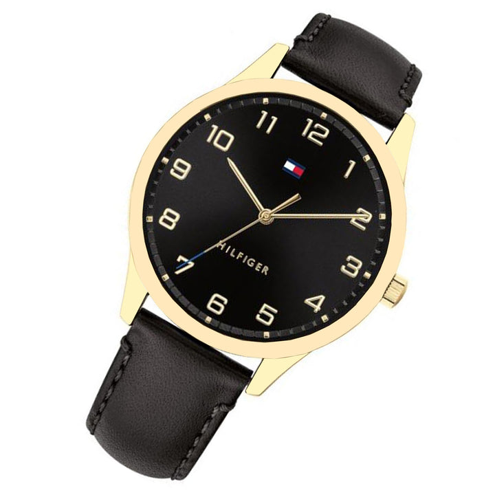 Tommy Hilfiger Black Leather Men's Watch - 1791660