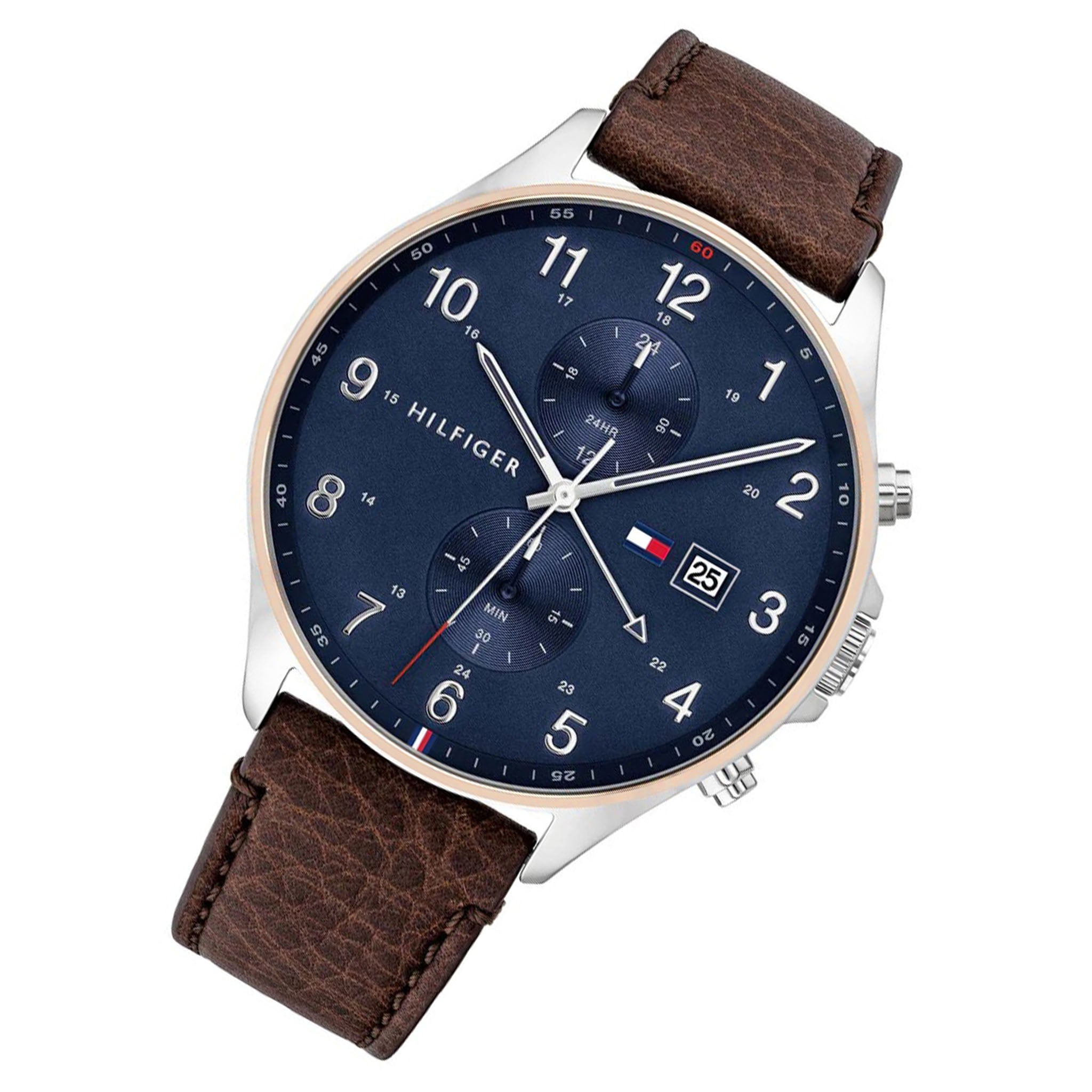 Tommy Hilfiger Dark Brown Leather Men's Multi-function Watch - 1791712