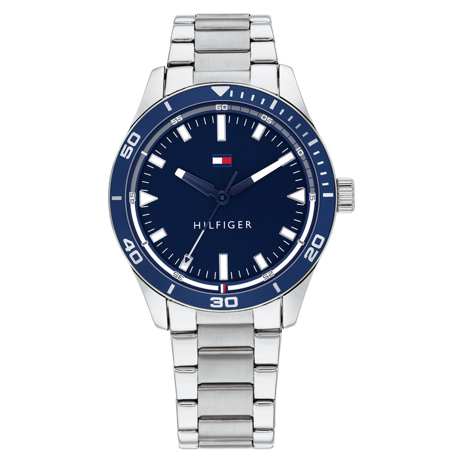 Tommy Hilfiger Stainless Steel Navy Dial Men's Watch - 1791817