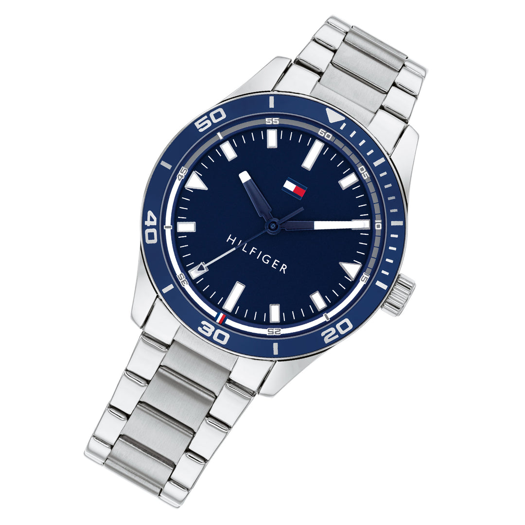 Tommy Hilfiger Stainless Steel Navy Dial Men's Watch - 1791817