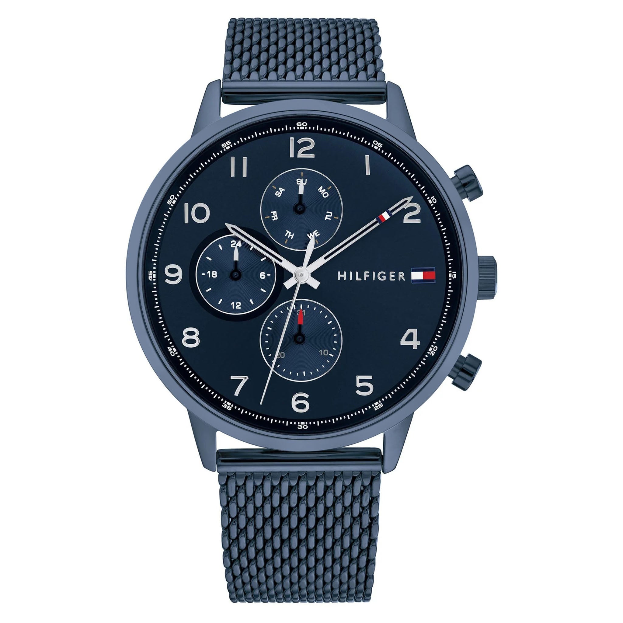 Tommy Hilfiger Blue Steel Mesh Navy Dial Men's Multi-function Watch - 1791990