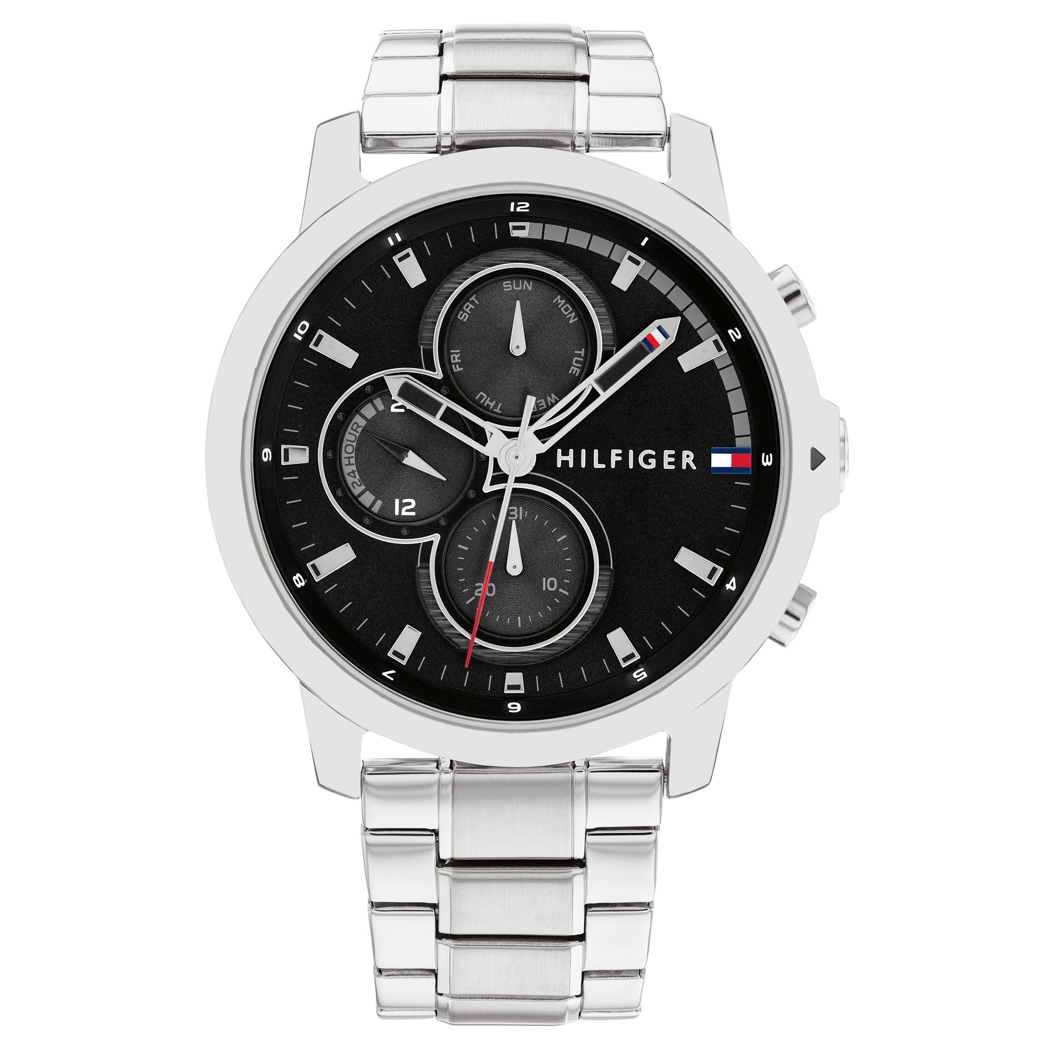 Tommy Hilfiger Stainless Steel Black Dial Multi-function Men's Watch - 1792048