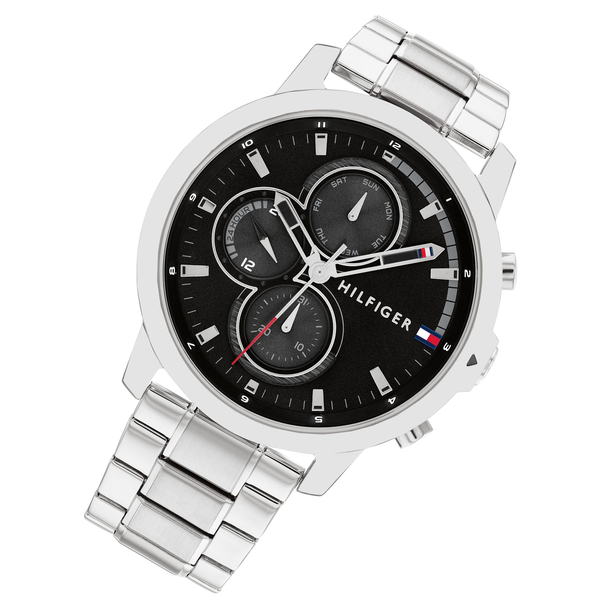 Tommy Hilfiger Stainless Steel Black Dial Multi-function Men's Watch - 1792048