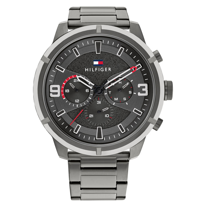 Tommy Hilfiger Grey Steel Dark Grey Dial Multi-function Men's Watch - 1792071