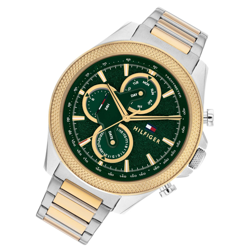 Tommy Hilfiger Two-Tone Steel Green Dial Multi-function Men's Watch