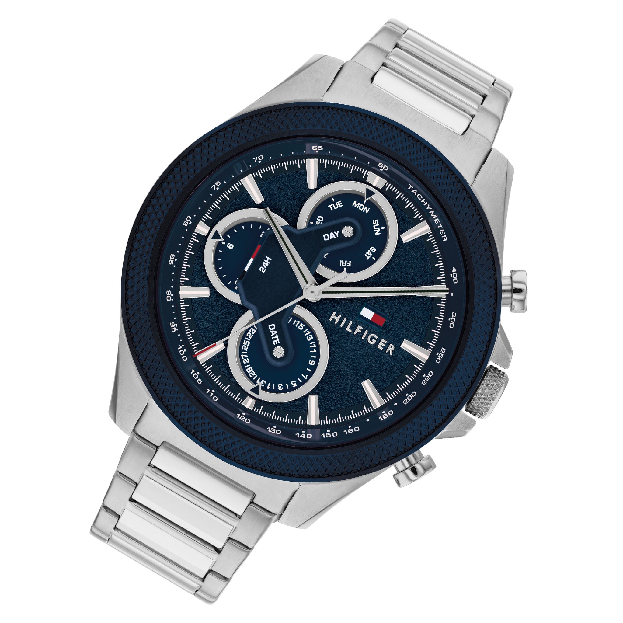 Tommy Hilfiger Silver Steel Navy Dial Multi-function Men's Watch - 1792080