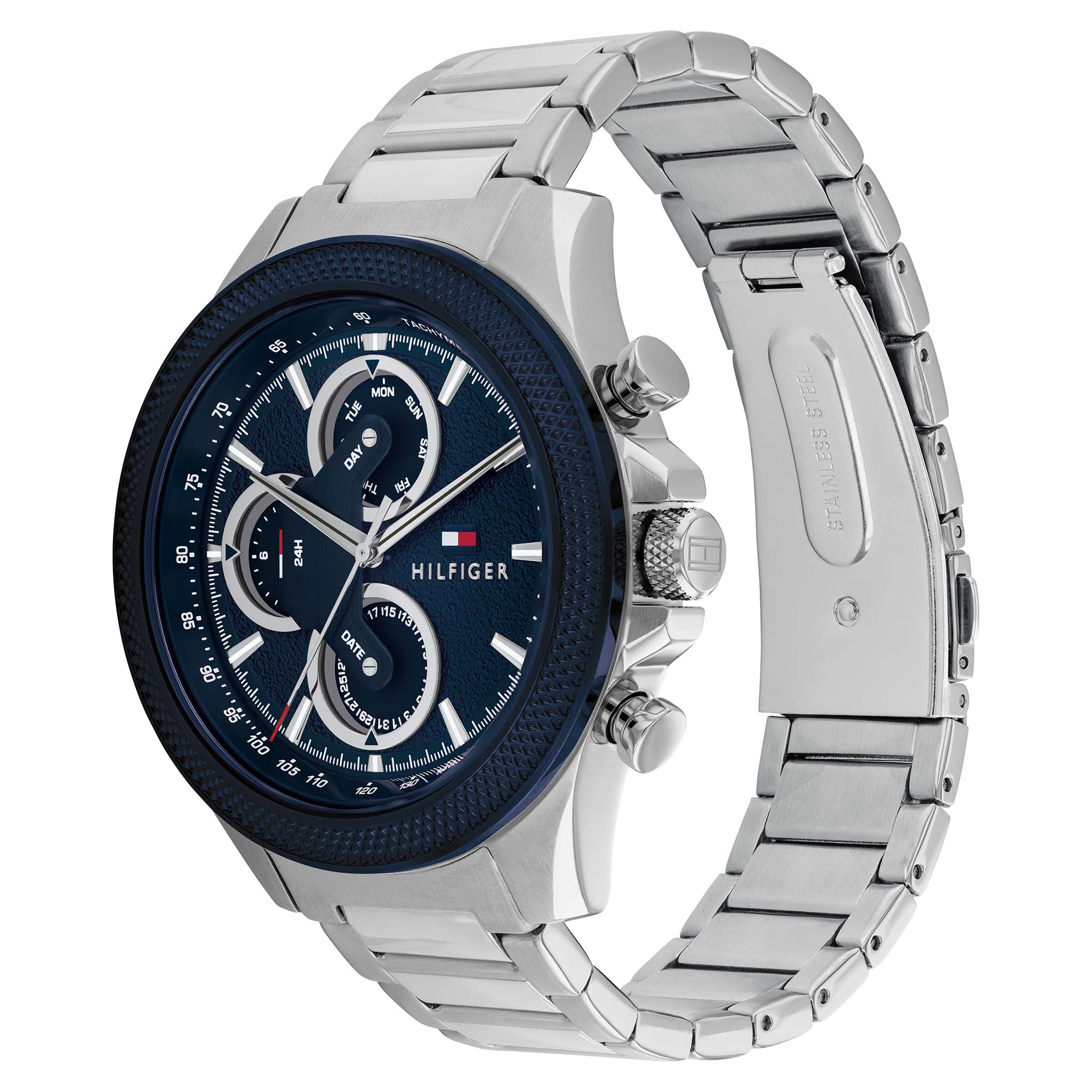 Tommy Hilfiger Silver Steel Navy Dial Multi-function Men's Watch - 1792080