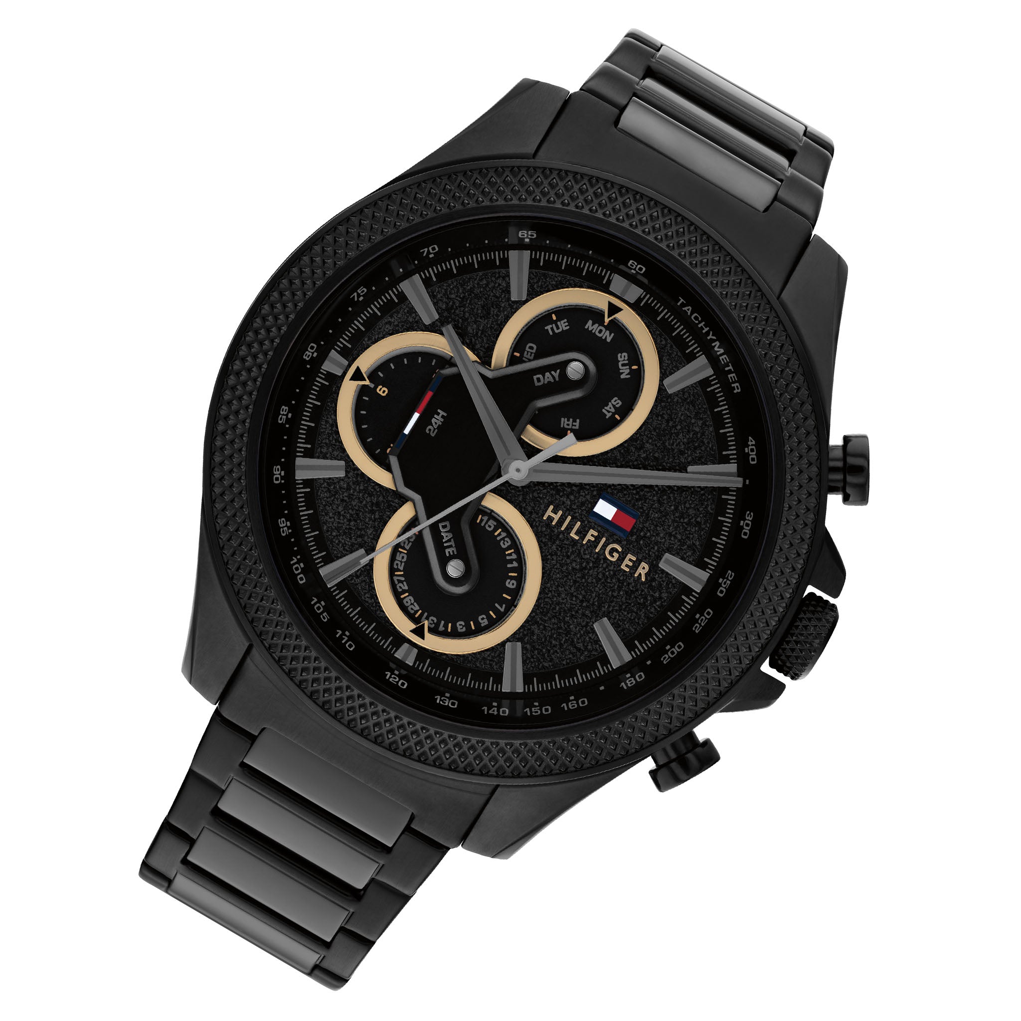 Tommy Hilfiger Black Steel Multi-function Men's Watch - 1792081