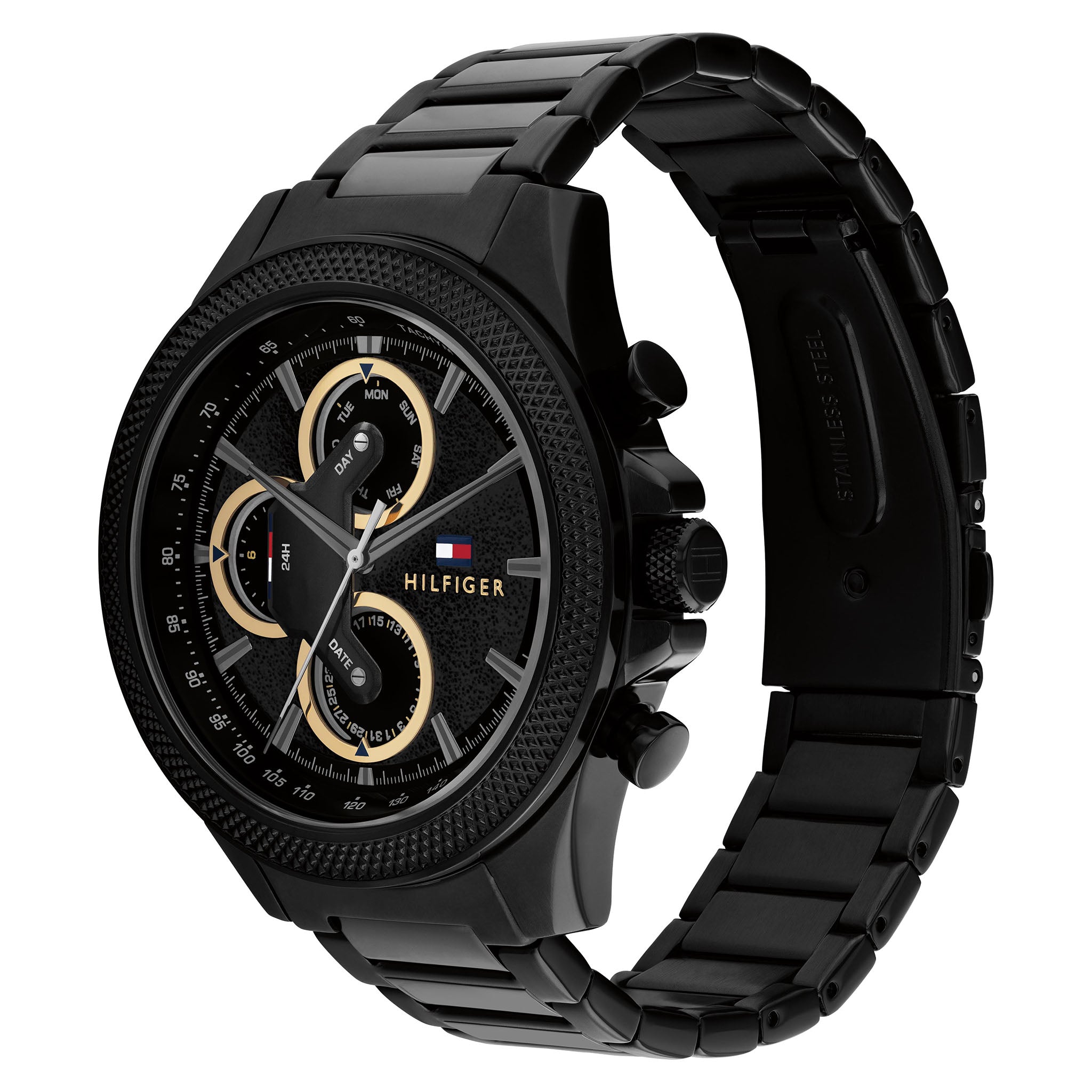 Tommy Hilfiger Black Steel Multi-function Men's Watch - 1792081