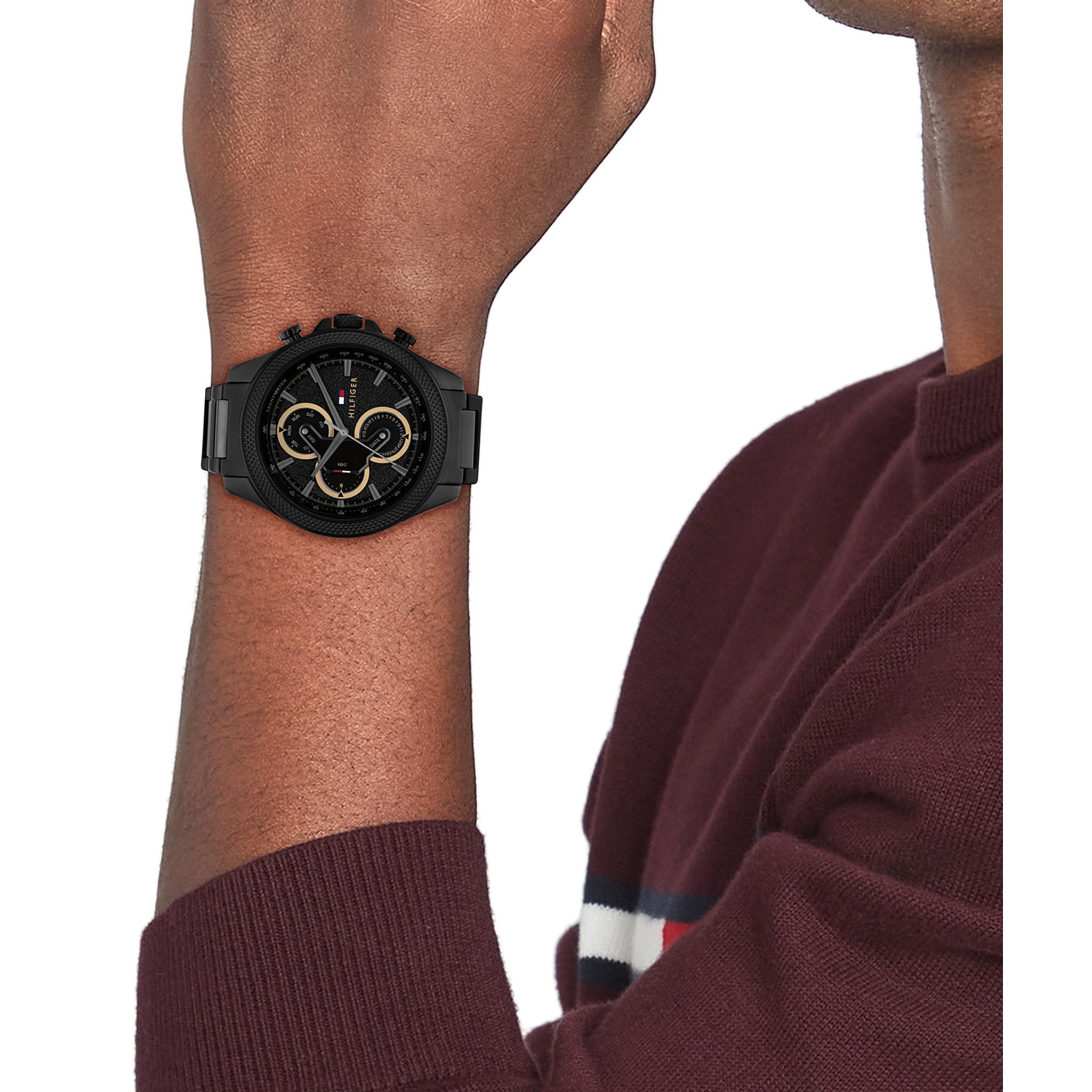 Tommy Hilfiger Black Steel Multi-function Men's Watch - 1792081