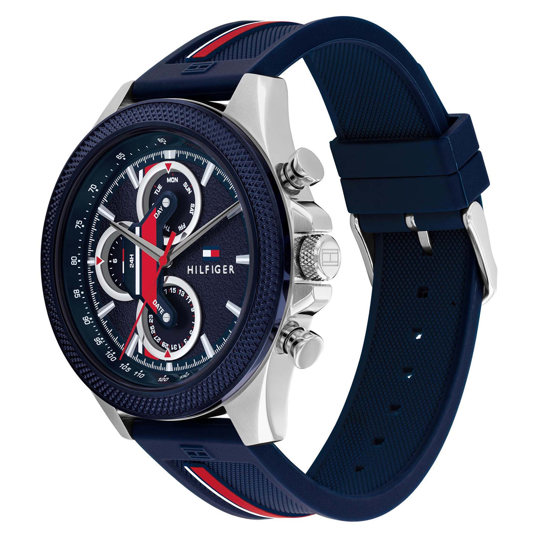 Tommy Hilfiger Multi-Colour Silicone Navy Wa Dial The – Men\'s Watch Multi-function Factory Australia