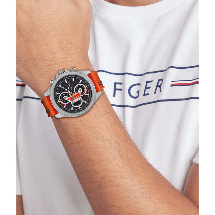Tommy Hilfiger Multi-Colour Silicone Grey Dial Multi-function Men's Watch - 1792084