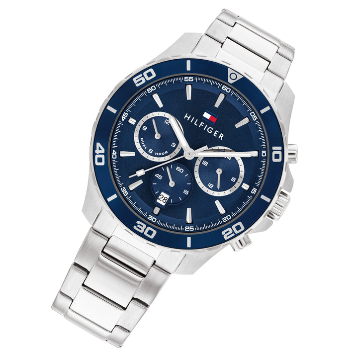 Tommy Hilfiger Stainless Steel Navy Dial Multi-function Men's Watch - 1792094