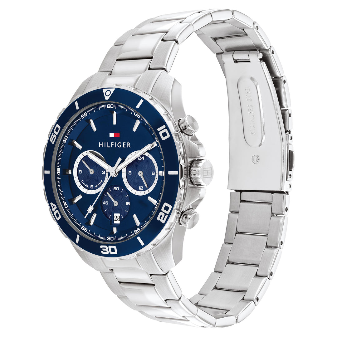 Tommy Hilfiger Stainless Steel Navy Dial Multi-function Men's Watch - 1792094