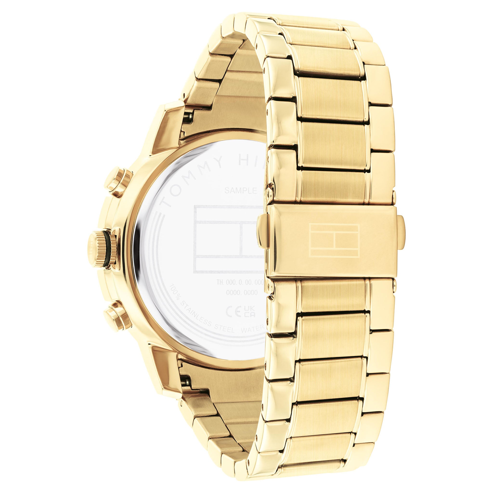 Tommy Hilfiger Gold Steel Black Dial Multi-function Men's Watch - 1792109