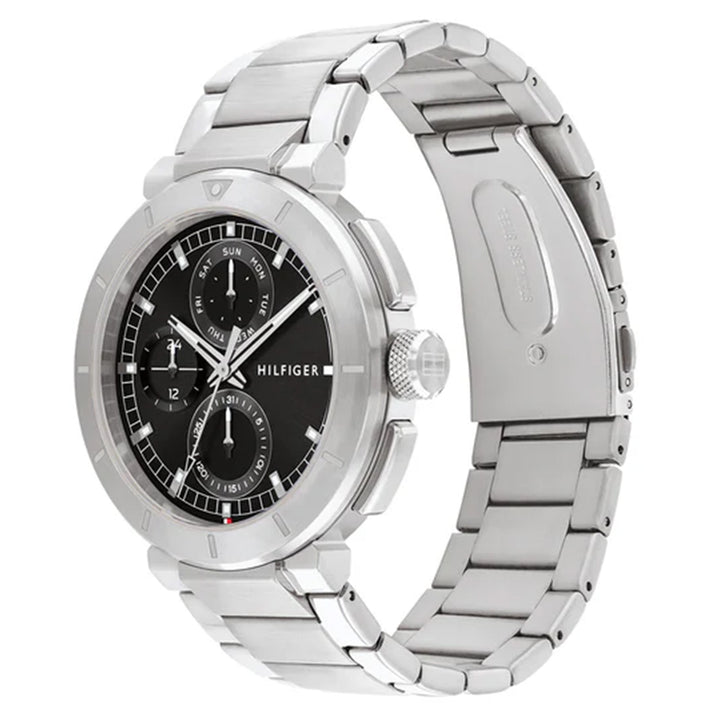 Tommy Hilfiger Stainless Steel Black Dial Multi-function Men's Watch - 1792116