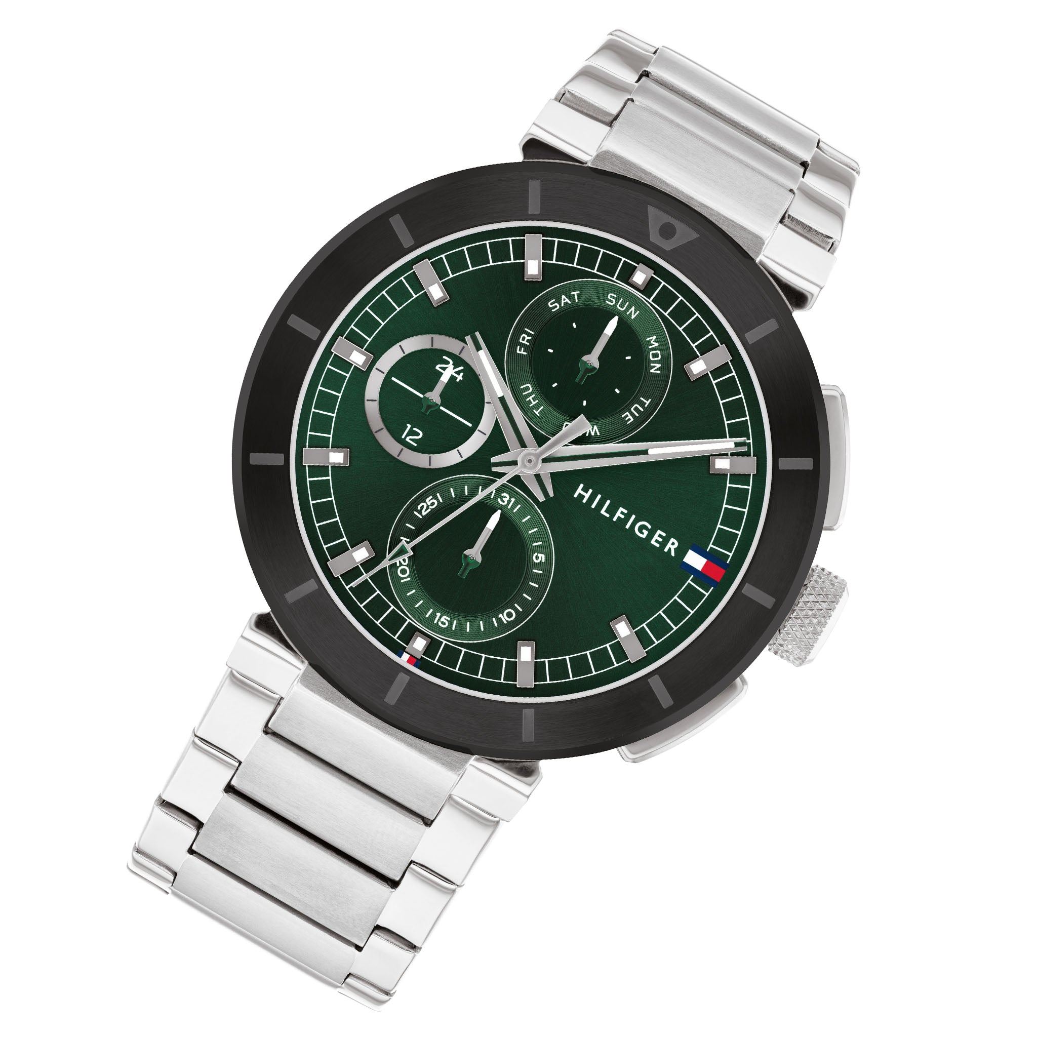 Tommy Hilfiger Stainless Steel Green Dial Multi-function Men's Watch - 1792117