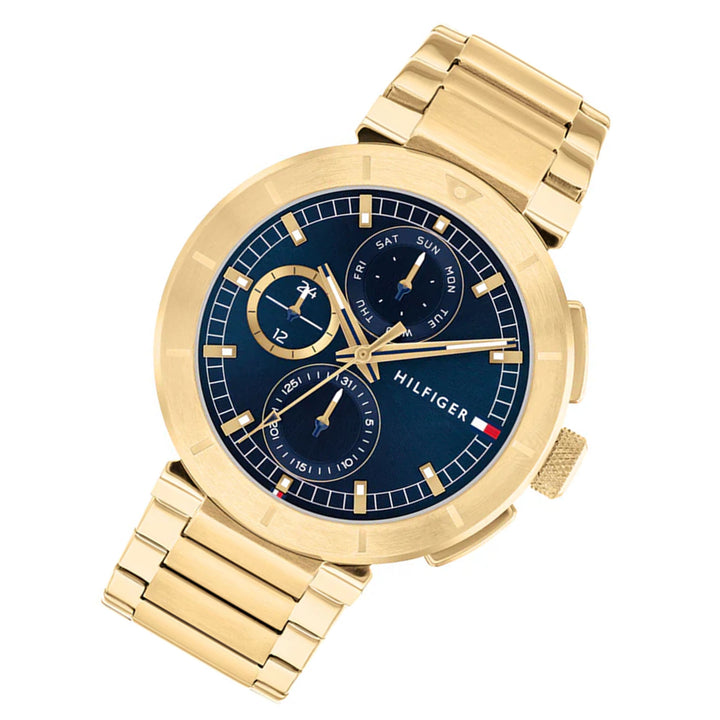 Tommy Hilfiger Gold Steel Navy Dial Multi-function Men's Watch - 1792118