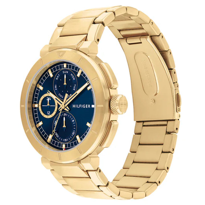 Tommy Hilfiger Gold Steel Navy Dial Multi-function Men's Watch - 1792118