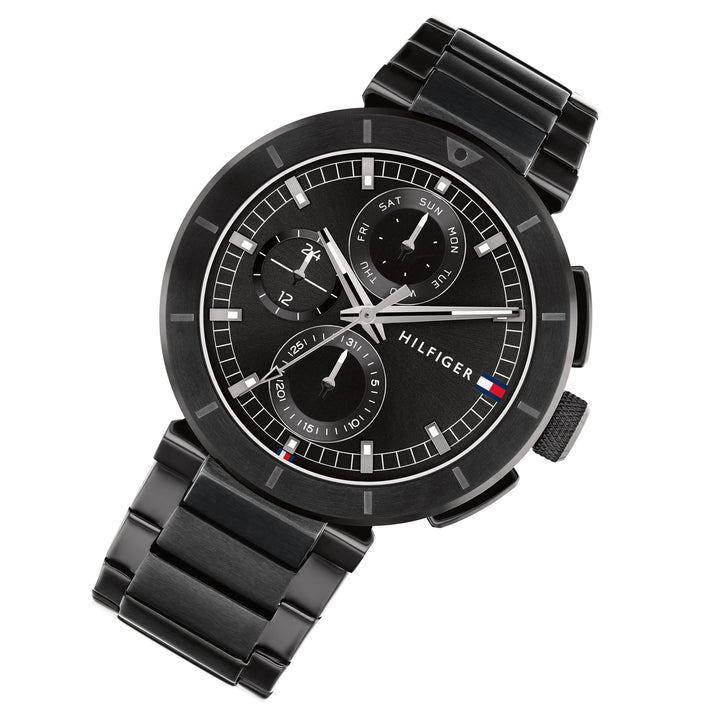 Tommy Hilfiger Black Steel Multi-function Men's Watch - 1792119