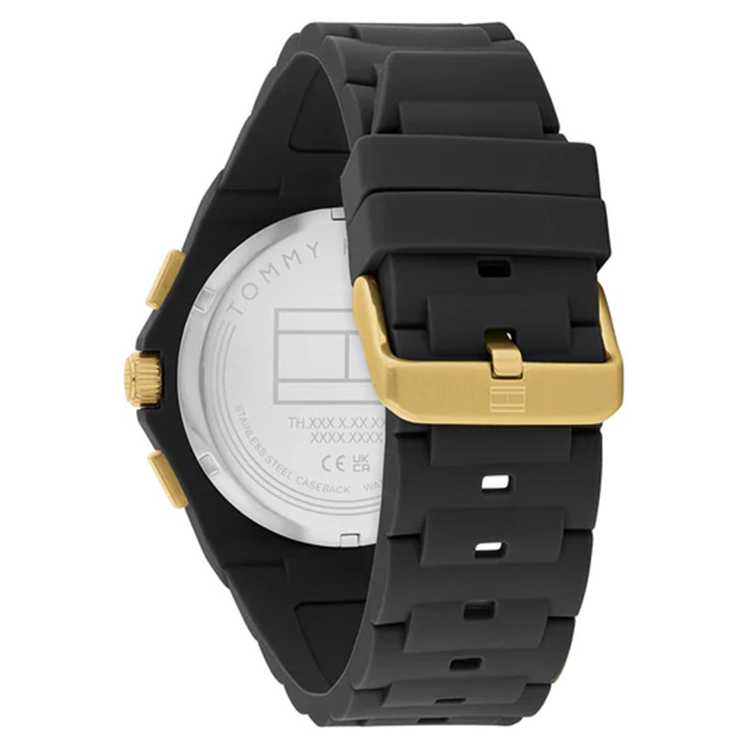 Tommy Hilfiger Silicone Black Dial Multi-function Men's Watch - 1792120