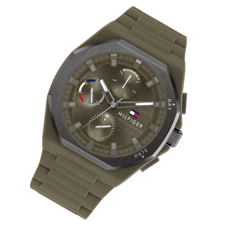 Tommy Hilfiger Silicone Green Dial Multi-function Men's Watch - 1792121