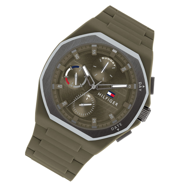 Tommy Hilfiger Silicone Green Dial Multi-function Men's Watch - 1792121