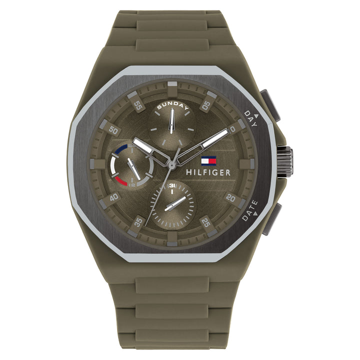 Tommy Hilfiger Silicone Green Dial Multi-function Men's Watch - 1792121