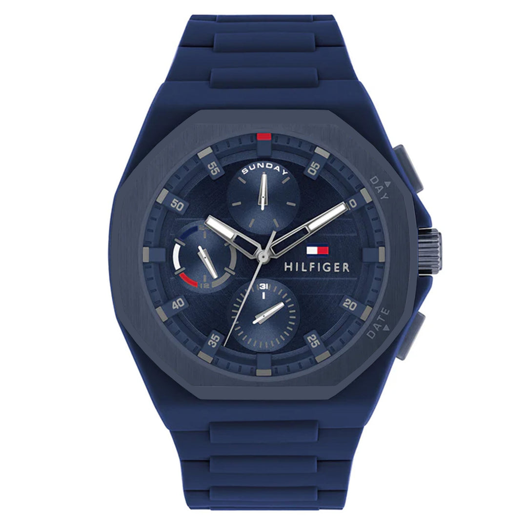 Tommy Hilfiger Silicone Blue Dial Multi-function Men's Watch - 1792122