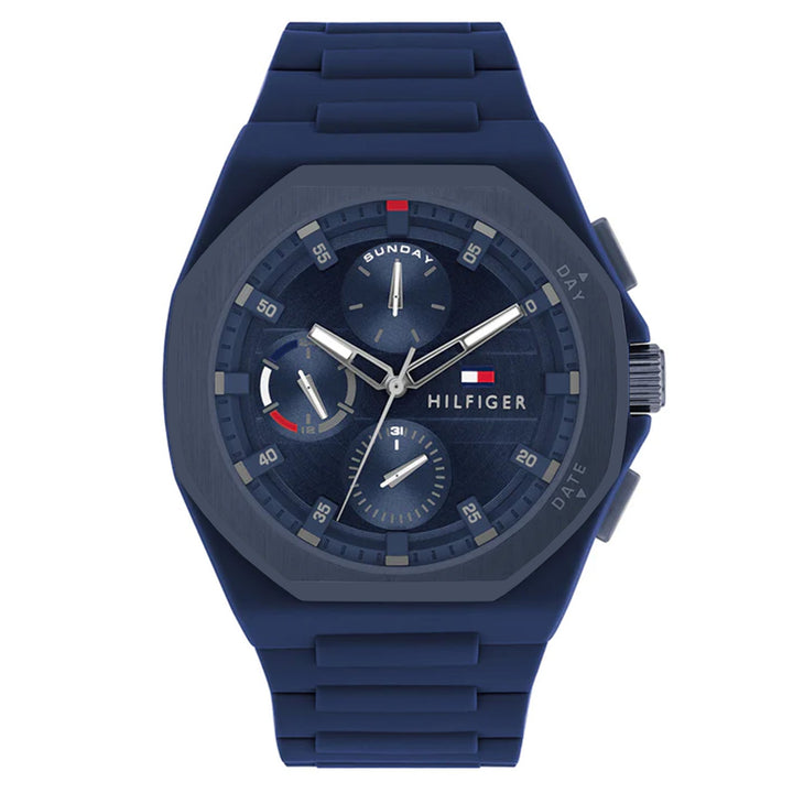 Tommy Hilfiger Silicone Blue Dial Multi-function Men's Watch - 1792122