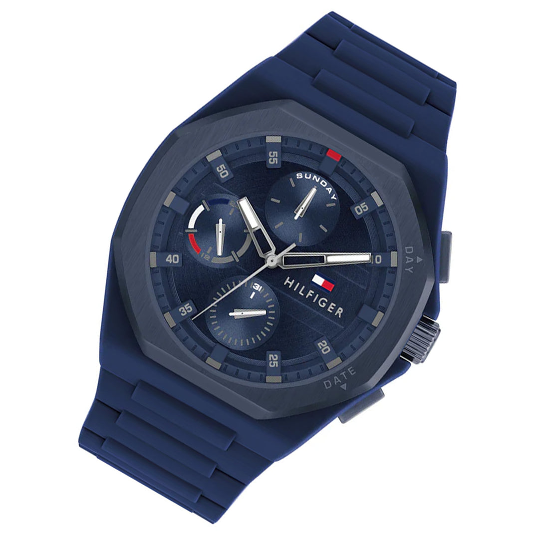 Tommy Hilfiger Silicone Blue Dial Multi-function Men's Watch - 1792122