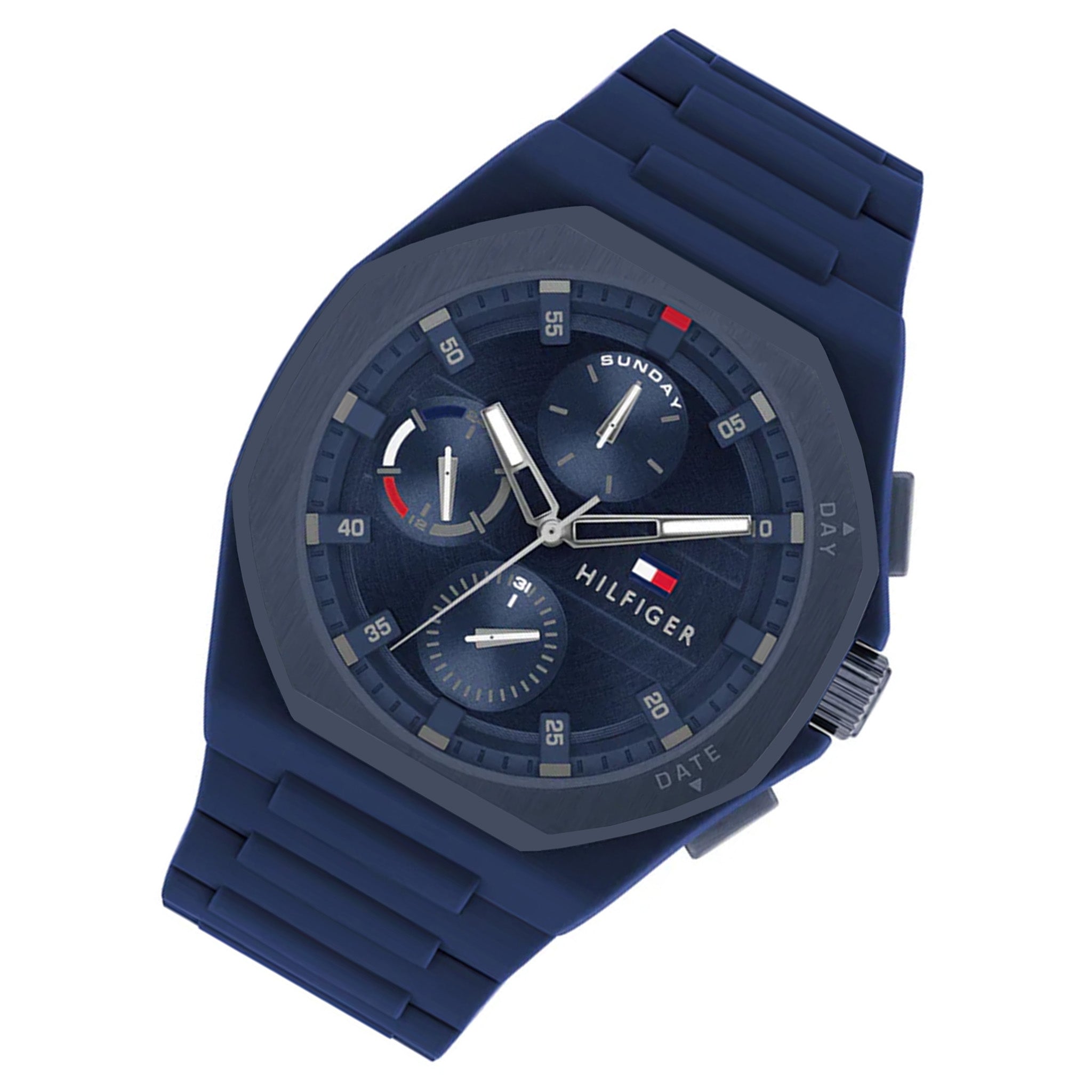 Tommy Hilfiger Silicone Blue Dial Multi-function Men's Watch - 1792122
