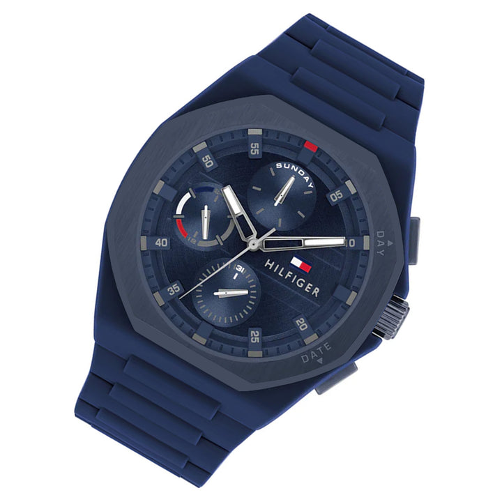 Tommy Hilfiger Silicone Blue Dial Multi-function Men's Watch - 1792122
